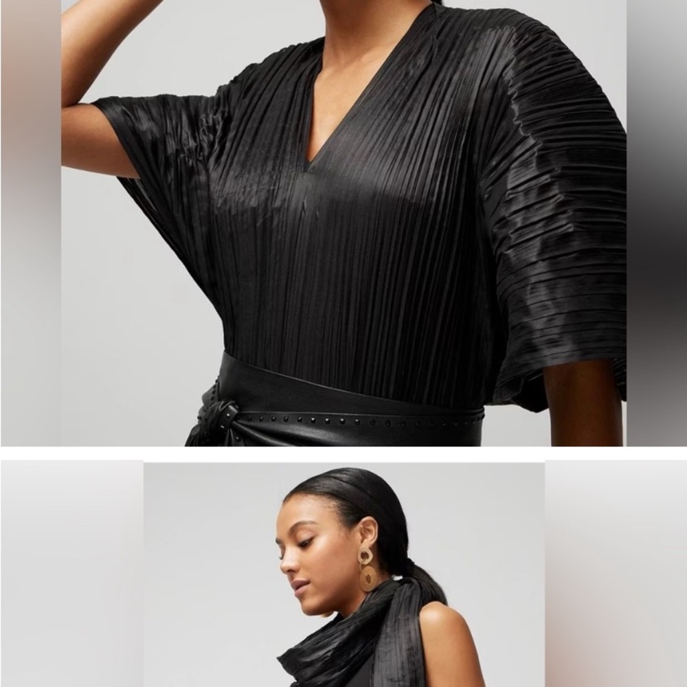 White House Black Market Pleated Sheen Wrap